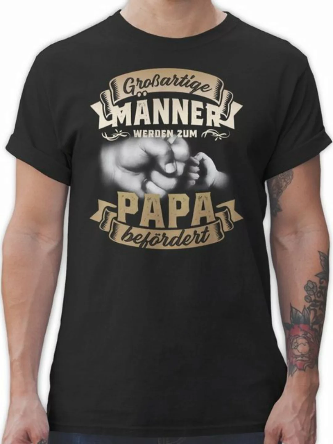 Shirtracer T-Shirt Großartige Männer werden zum Papa befördert - Geschenk G günstig online kaufen