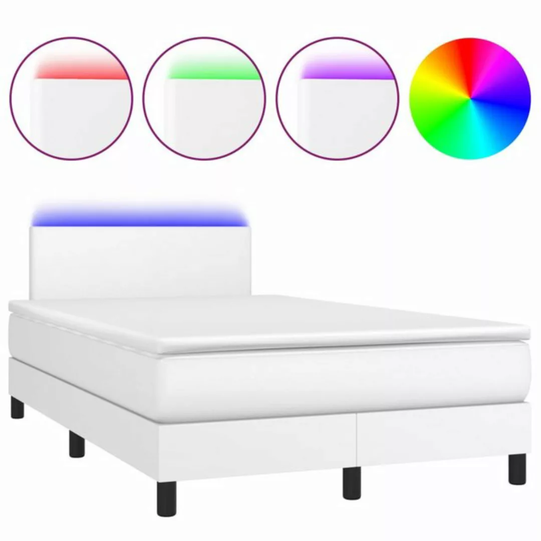 vidaXL Boxspringbett Bett Boxspringbett mit Matratze & LED Kunstleder (120 günstig online kaufen