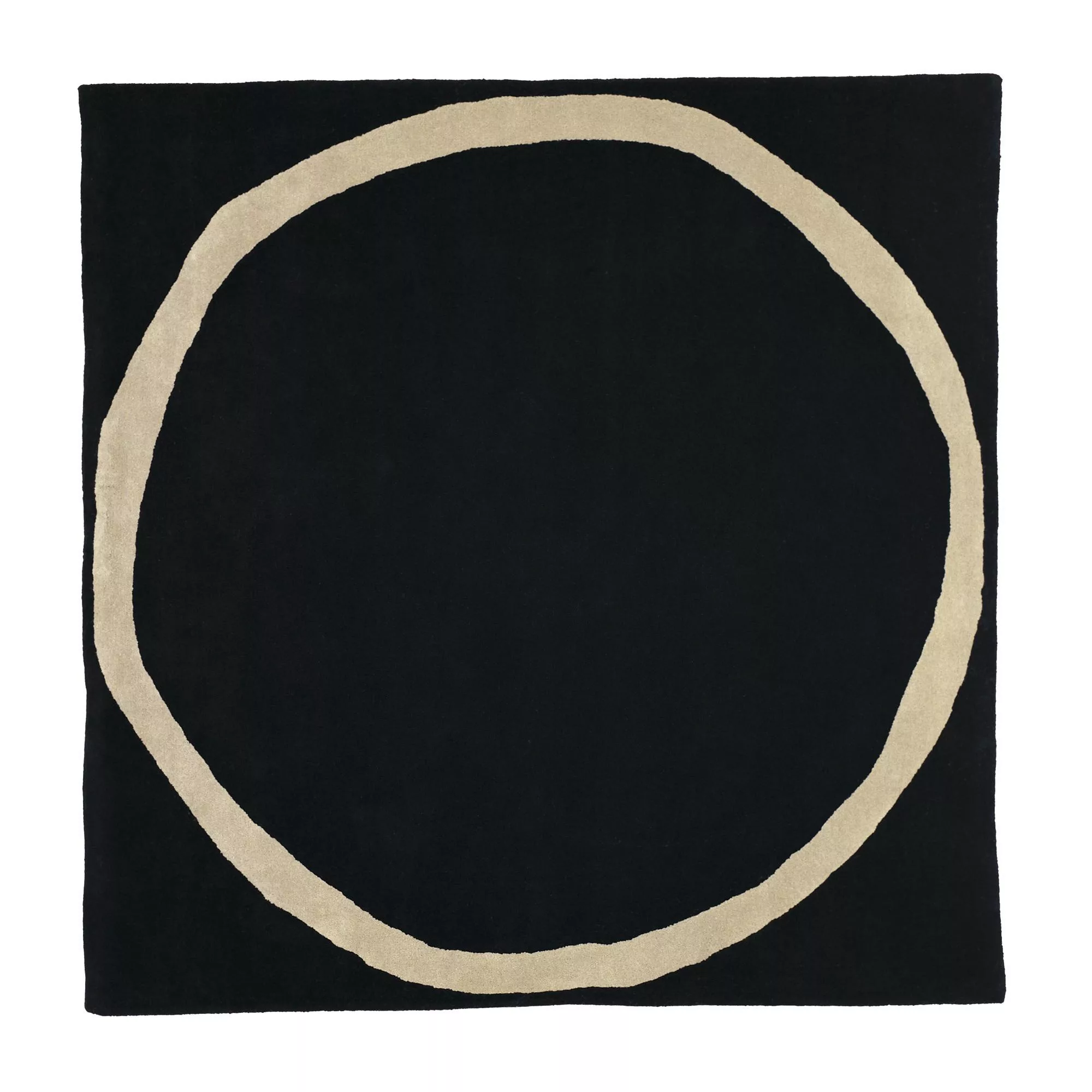 Nanimarquina - Aros Square Teppich - schwarz/beige/Neuseeland-Wolle/quadrat günstig online kaufen