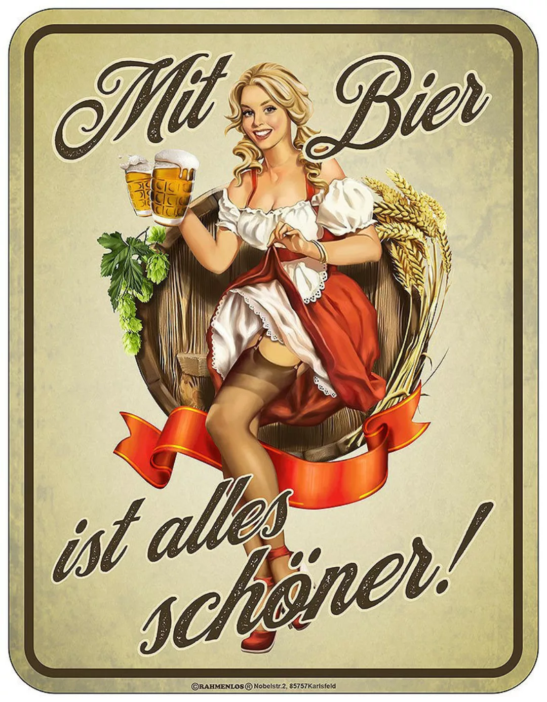 Blechschild Mit Bier ist alles schöner! Nostalgie Dekoschild Vintage 22x17c günstig online kaufen