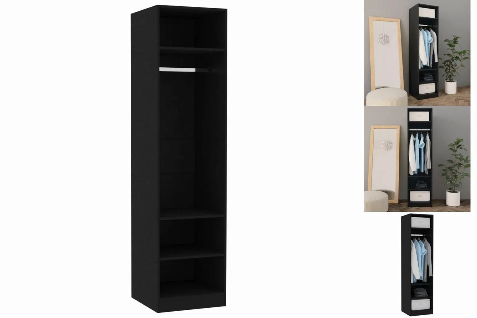 vidaXL Kleiderschrank Kleiderschrank Schwarz 5050200 cm Spanplatte günstig online kaufen