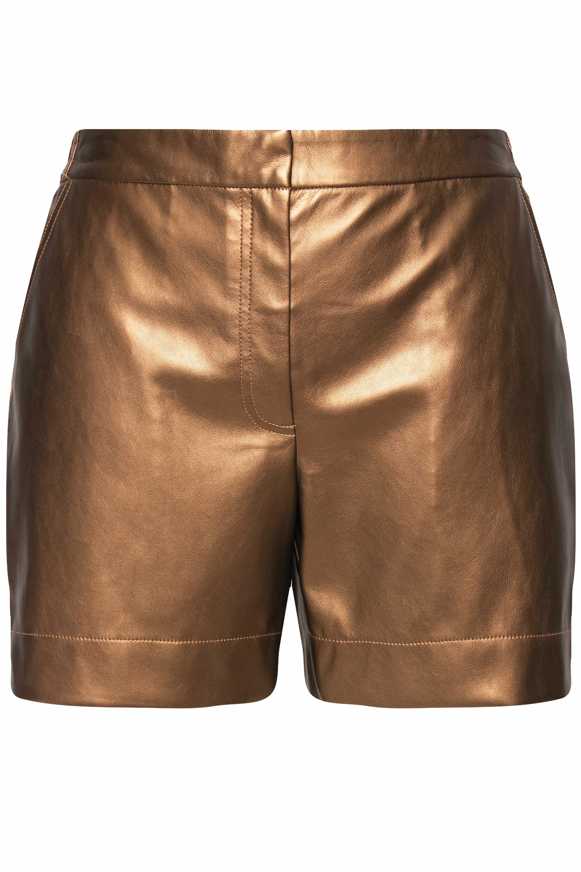 Ulla Popken Jeansshorts Shorts Lederoptik weites günstig online kaufen
