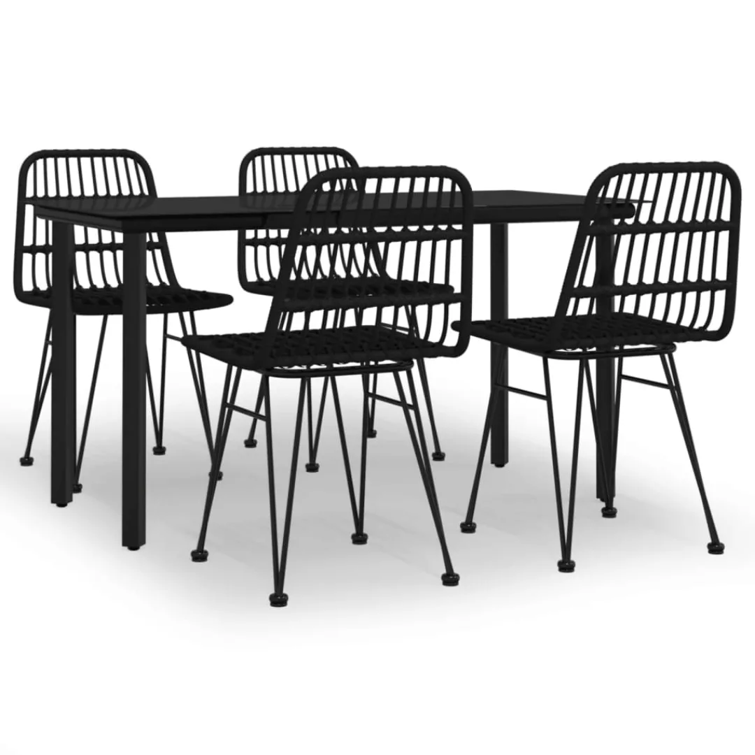 Vidaxl 5-tlg. Garten-essgruppe Schwarz Poly Rattan günstig online kaufen