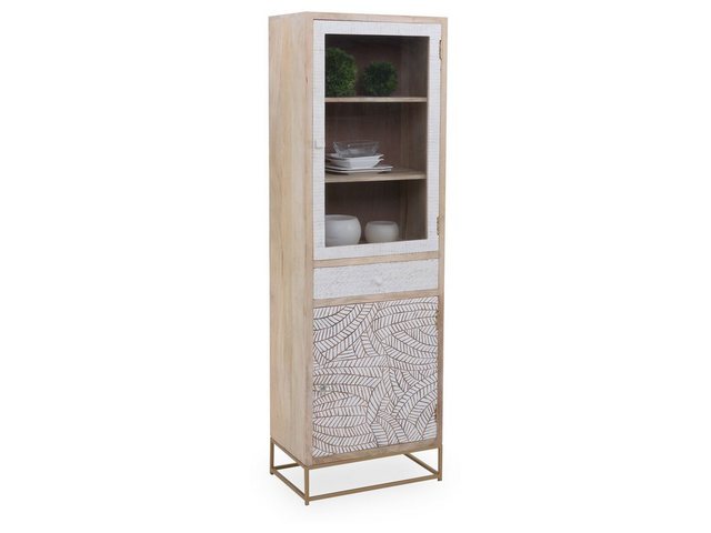 SANSIBAR Living Vitrine Vitrine SANSIBAR AMRUM LBH 60x185x35 cm weiß Glassc günstig online kaufen