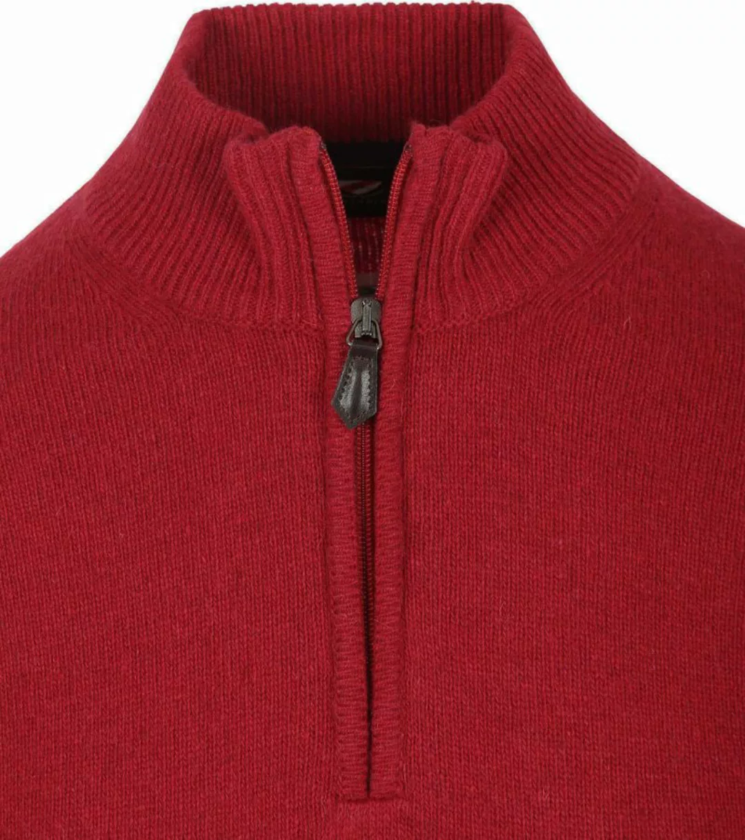 Suitable Half Zip Pullover Lambswool Rot - Größe L günstig online kaufen