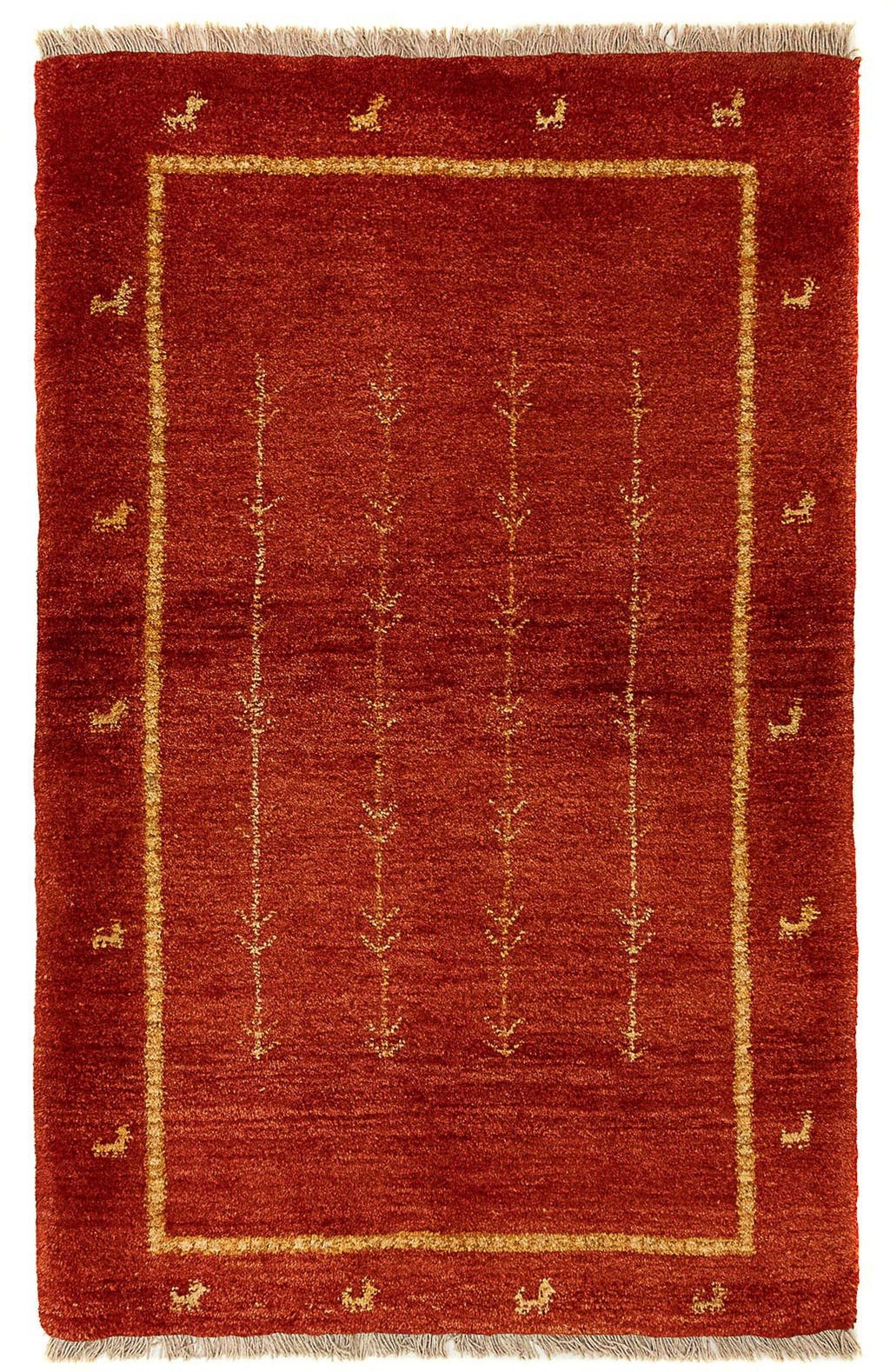 morgenland Wollteppich »Gabbeh - Perser - 133 x 84 cm - dunkelrot«, rechtec günstig online kaufen