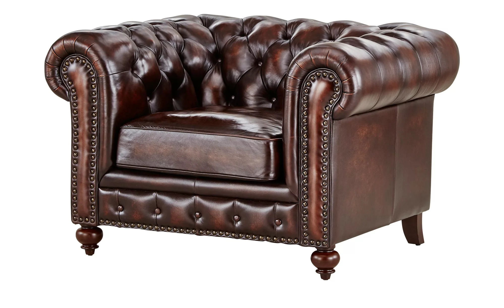 uno Sessel  Chesterfield - braun - 124 cm - 80 cm - 100 cm - Polstermöbel > günstig online kaufen