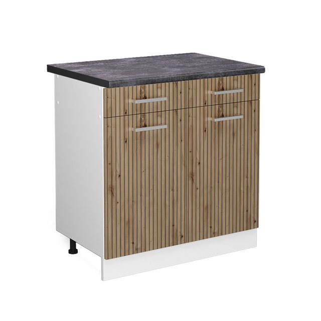 Vicco Unterschrank R-Line, Artisan-Eiche/Weiß, 80 cm, AP Anthrazit günstig online kaufen