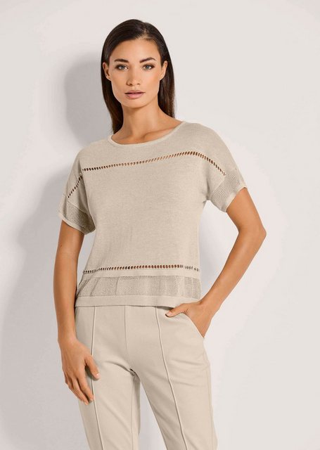 MADELEINE Strickpullover Kurzarm-Pullover mit Glanz-Effekt günstig online kaufen