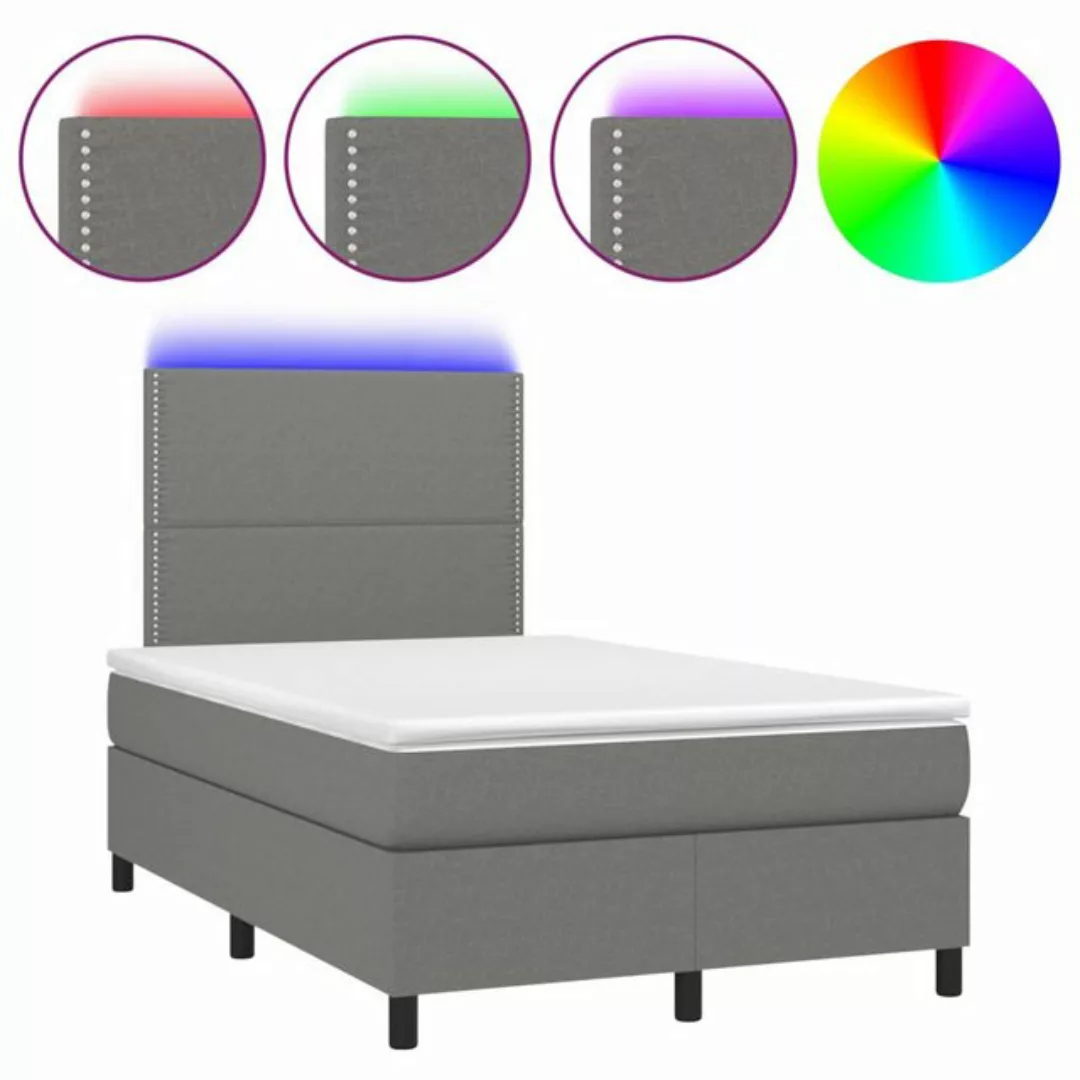 vidaXL Boxspringbett Bett Boxspringbett mit Matratze & LED Stoff (120 x 200 günstig online kaufen