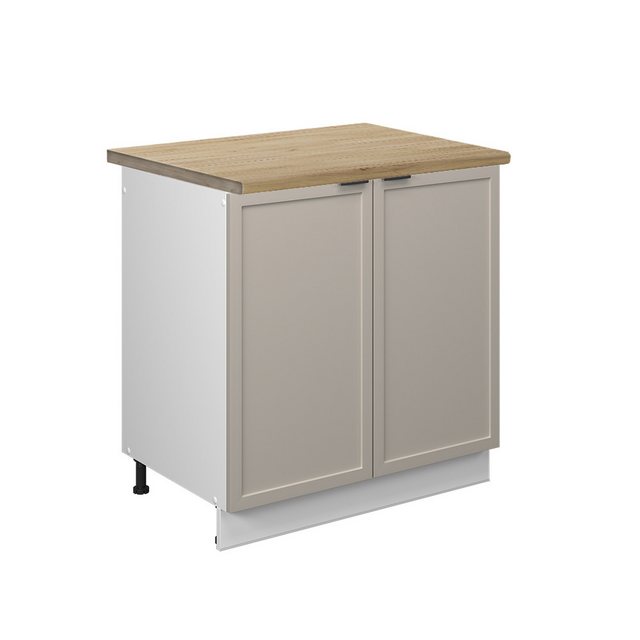 Vicco Spülenunterschrank Fame-Line, GrauBeige/Weiß, 80 cm, AP Eiche günstig online kaufen