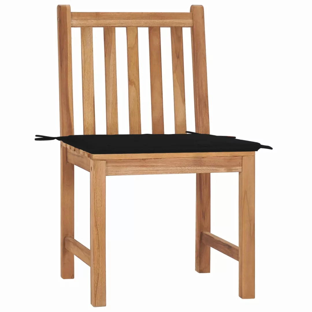 Gartenstühle 2 Stk. Mit Kissen Massivholz Teak günstig online kaufen