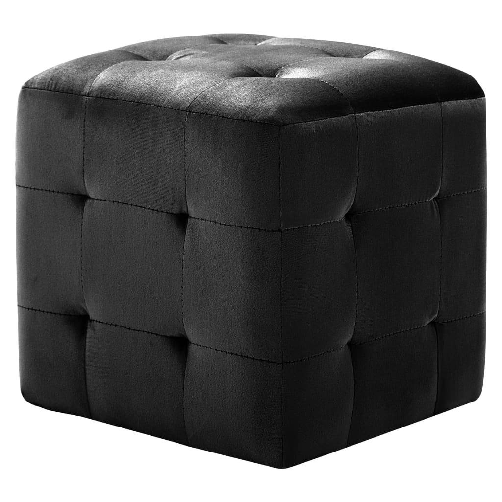 vidaXL Polsterhocker Pouf 2 Stk. Schwarz günstig online kaufen