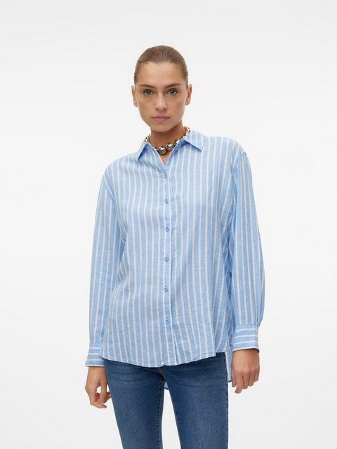 Vero Moda Blusenshirt Hemd Basic Rundhals Bluse 7319 in Blau günstig online kaufen