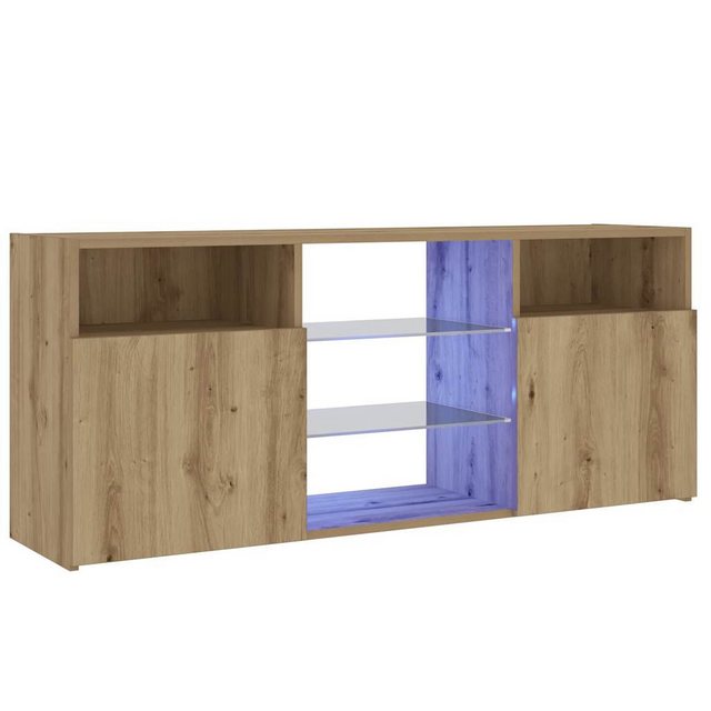 vidaXL TV-Schrank TV-Schrank mit LED-Leuchten Artisan-Eiche 120x30x50 cm günstig online kaufen