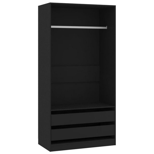 furnicato Kleiderschrank Schwarz 100x50x200 cm Holzwerkstoff günstig online kaufen