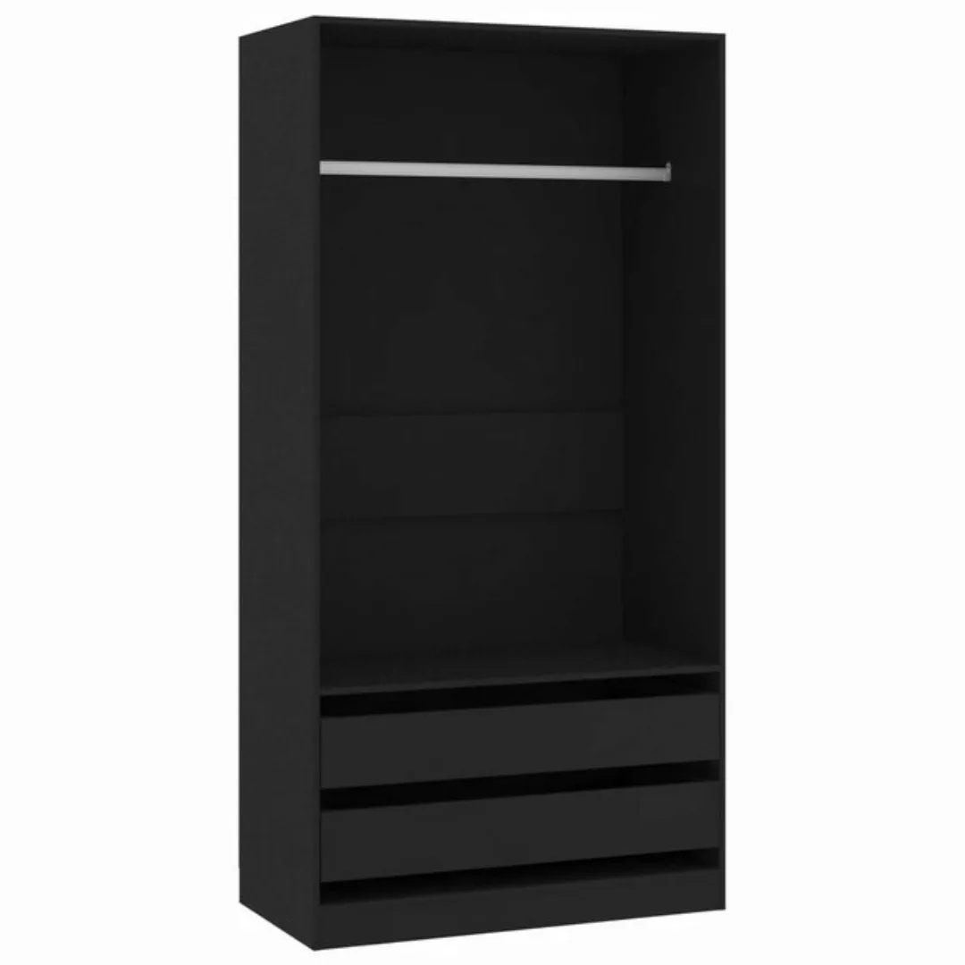 furnicato Kleiderschrank Schwarz 100x50x200 cm Holzwerkstoff günstig online kaufen