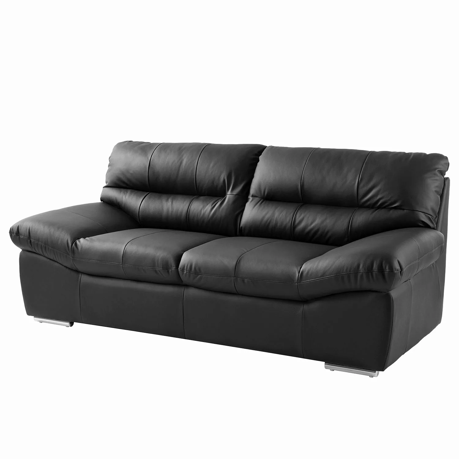 home24 Cotta Sofa Doug 2-Sitzer Schwarz Echtleder 198x87x100 cm (BxHxT) Mod günstig online kaufen
