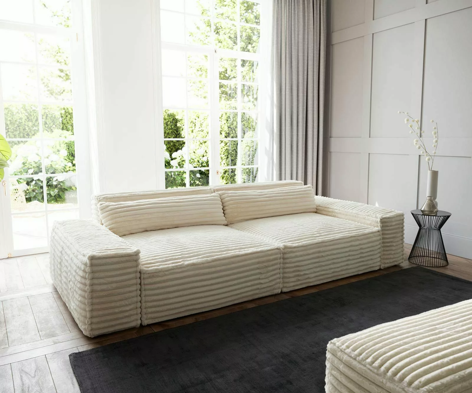 DELIFE Big-Sofa Sirpio, XL Plüschcord Beige günstig online kaufen