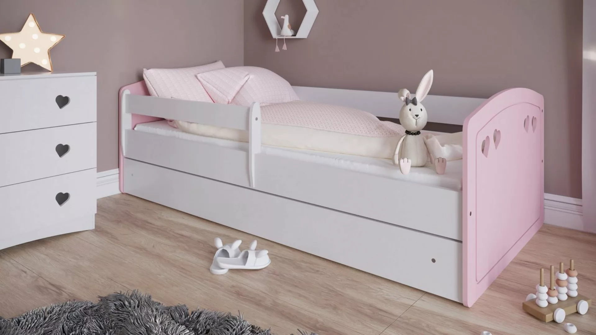 Bjird Kinderbett Julia 80x140 80x160 80x180 (mit Rausfallschutz Schublade), günstig online kaufen