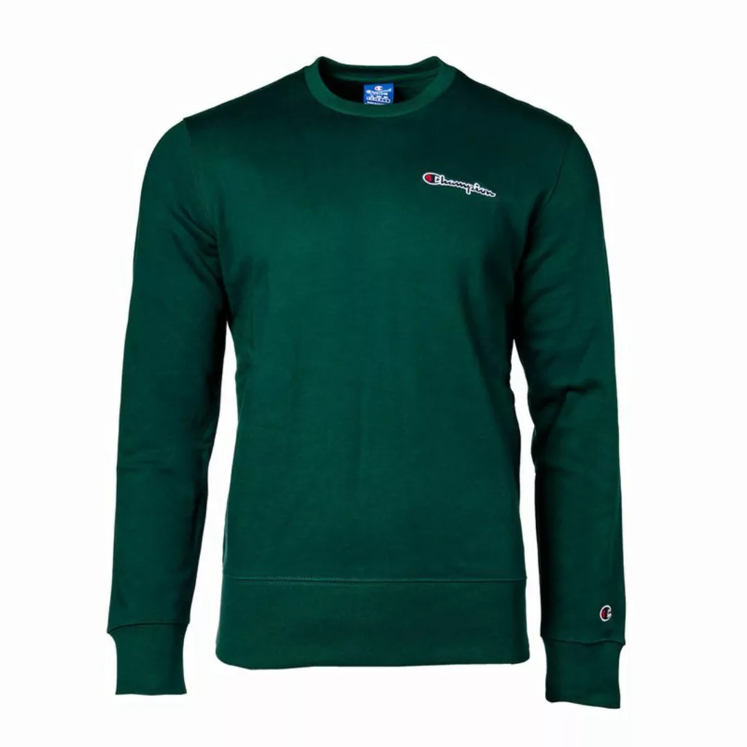 Champion Herren Sweatshirt - Pullover, Logo-Stick, langarm, unifarben Grün günstig online kaufen