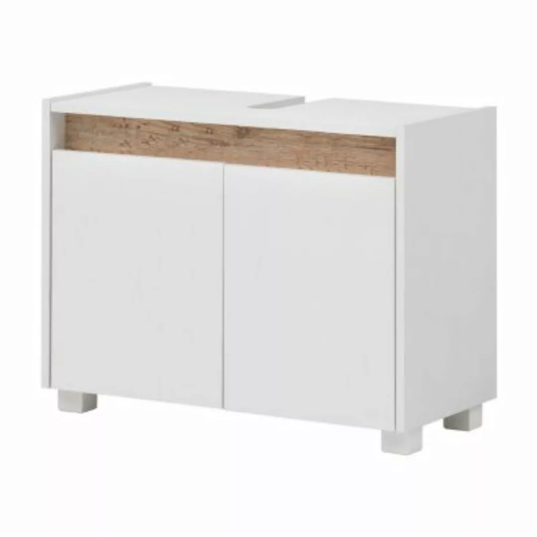 Lomadox Bad Waschtischunterschrank CORATO-80 in Weiß mit Blende in Wildeich günstig online kaufen