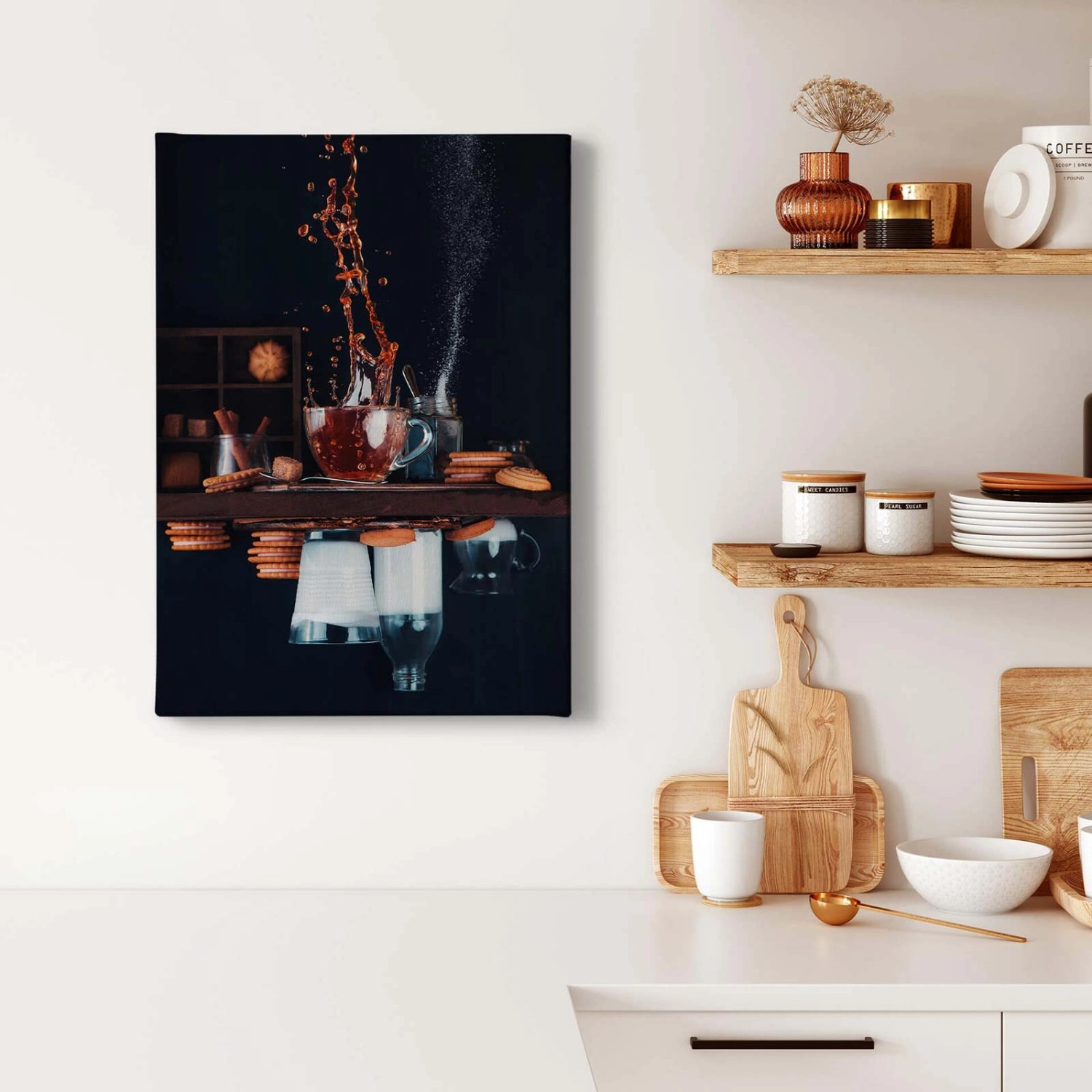 Bricoflor Leinwand Bild Mit Keksen Küchenbild Auf Leinwand Mit Milch Und Ka günstig online kaufen
