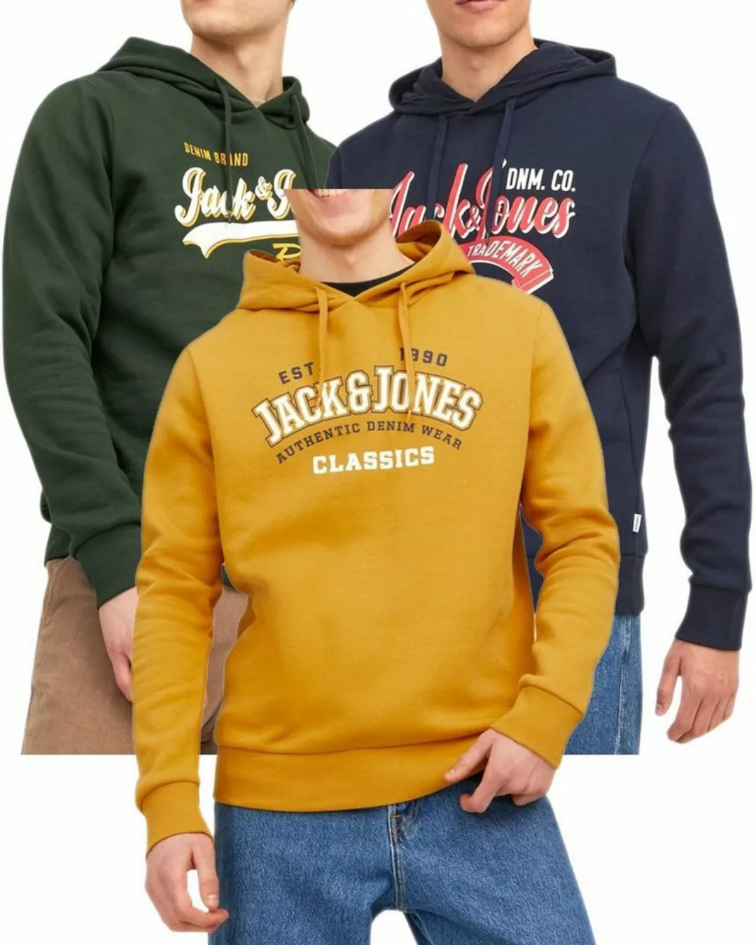 Jack & Jones Kapuzensweatshirt modische Hoodies mit Logoprint (Spar-Set, 3e günstig online kaufen