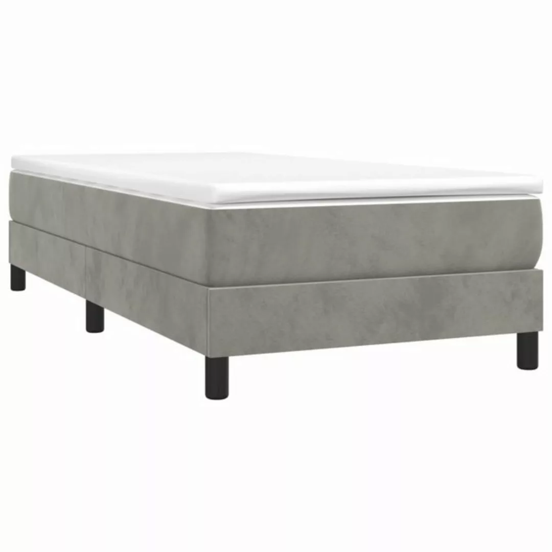 Vidaxl Boxspringbett Mit Matratze Hellgrau 80x200 Cm Samt günstig online kaufen