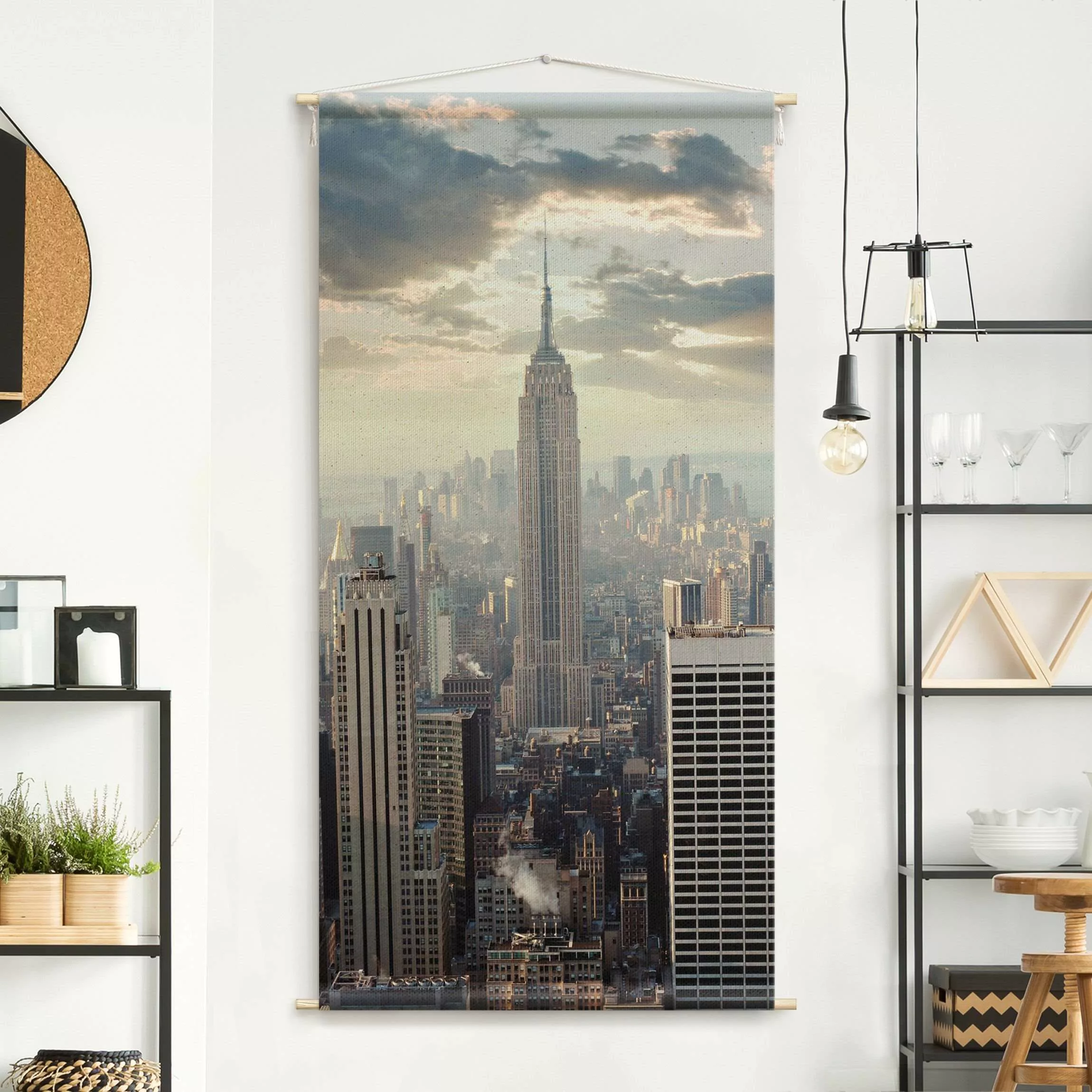 Wandteppich Sonnenaufgang in New York günstig online kaufen