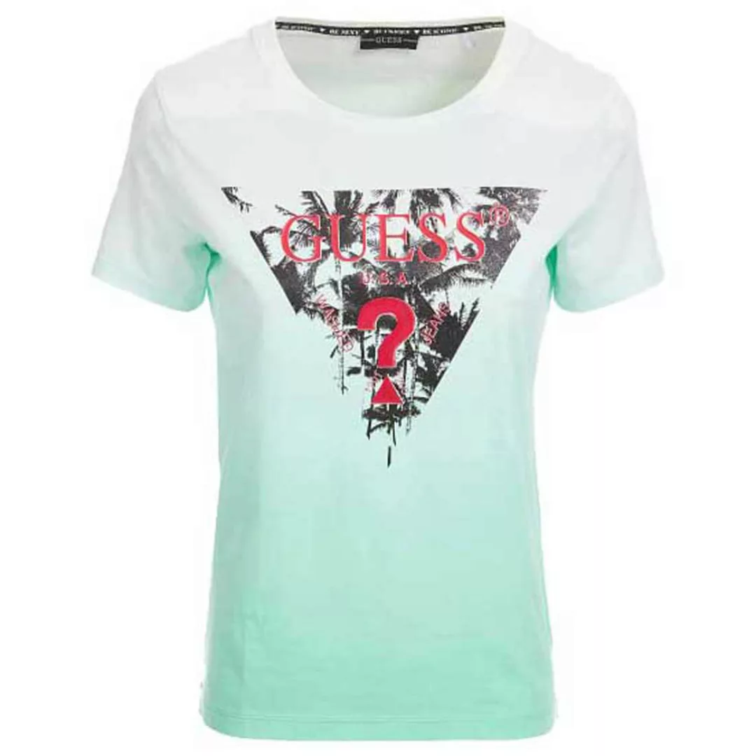 Guess Palms Kurzärmeliges T-shirt XS Green Deep Dye günstig online kaufen