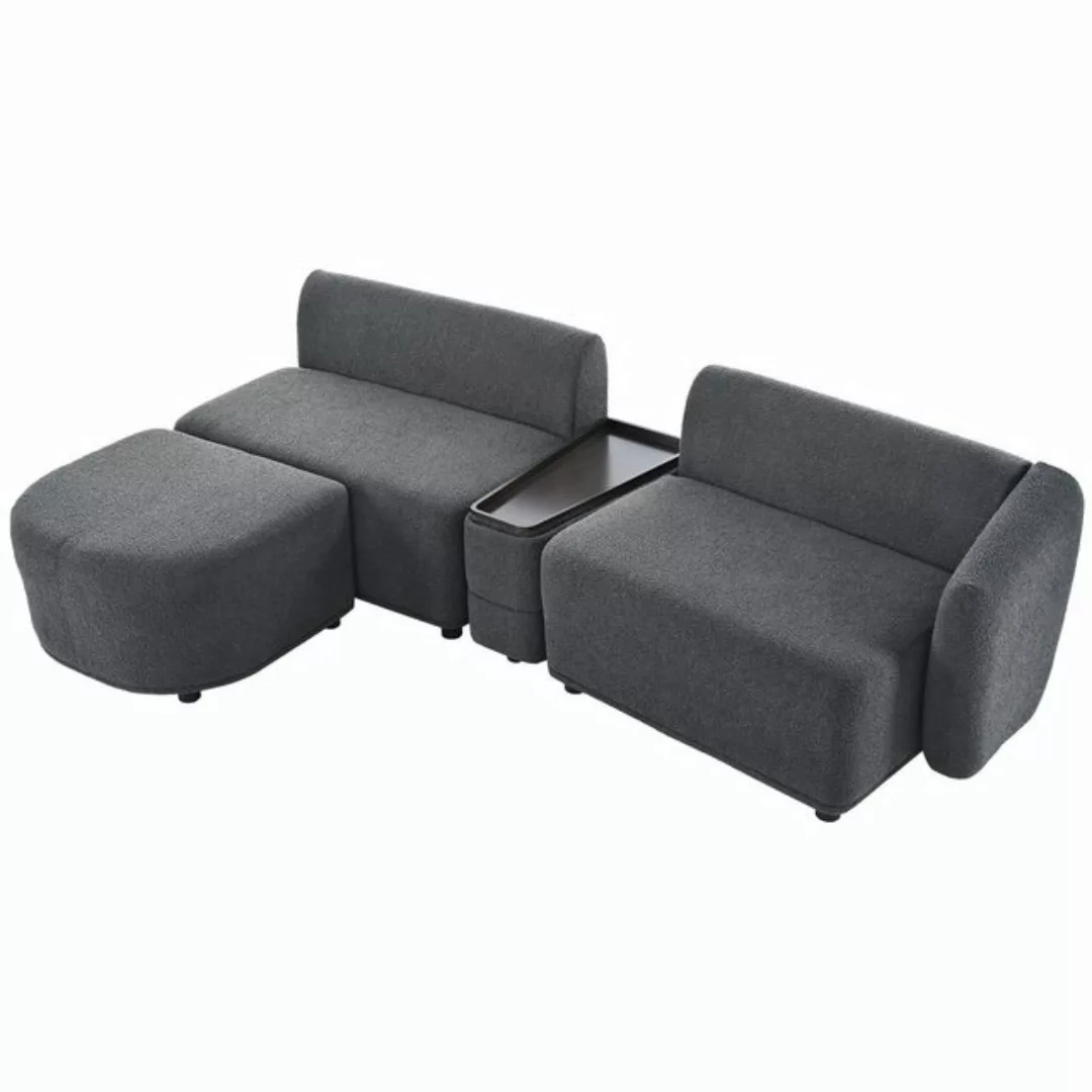 IDEASY 3-Sitzer Polstersofa, Dreisitzer, Wohnzimmersofa, Fußstütze, Teddy-S günstig online kaufen