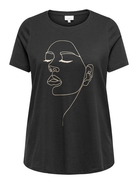 ONLY CARMAKOMA T-Shirt Rundhals Kurzarm Print Curvy Plus Size Shirt 7801 in günstig online kaufen
