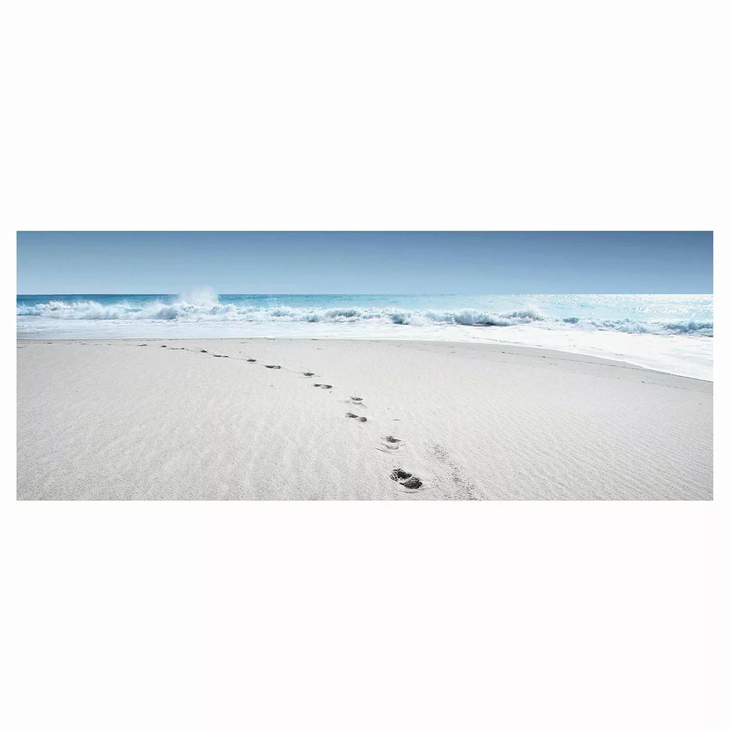 Glasbild Natur & Landschaft - Panorama Spuren im Sand günstig online kaufen