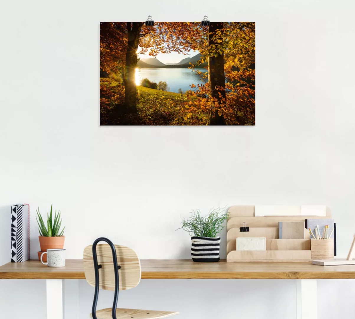 Artland Wandbild "Herbst am Sylvensteinsee", Gewässer, (1 St.), als Alubild günstig online kaufen