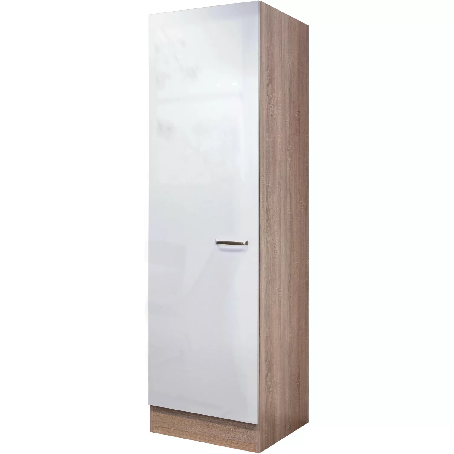 Flex-Well Exclusiv Geschirrschrank Valero 50 cm Hochglanz Weiß-Sonoma Eiche günstig online kaufen