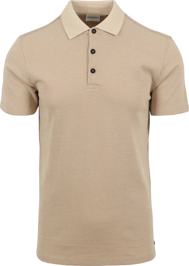 No Excess Poloshirt Struktur Beige  - Größe XXL günstig online kaufen