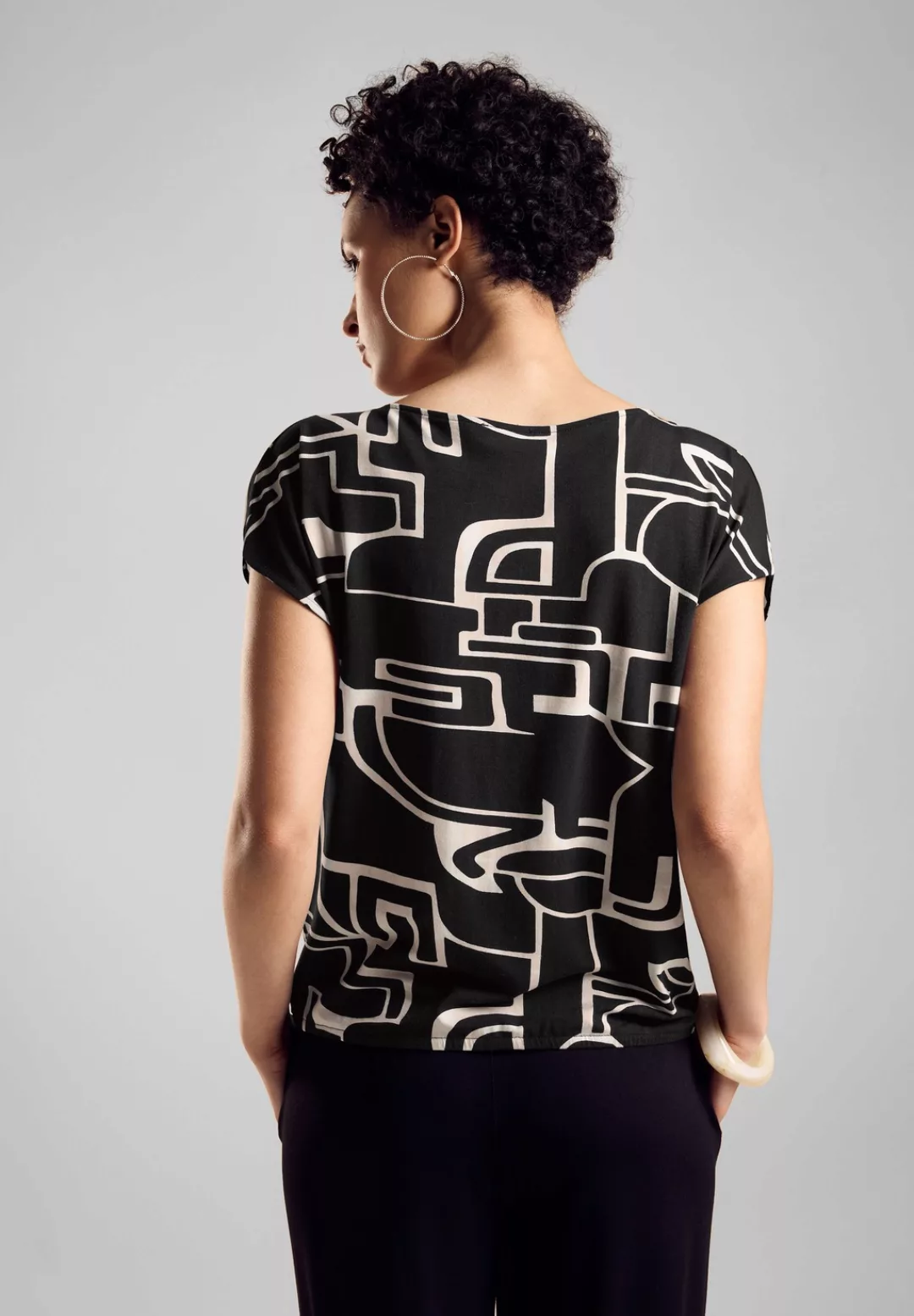 STREET ONE Print-Shirt, bestehend aus einem Materialmix günstig online kaufen