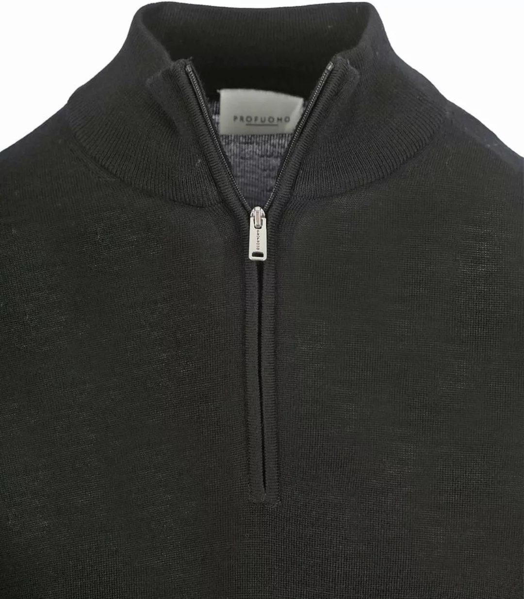 Profuomo Half Zip Pullover Merinowolle Schwarz - Größe S günstig online kaufen