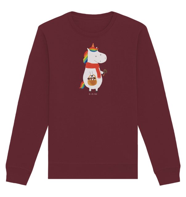 Mr. & Mrs. Panda Longpullover Größe XXL Einhorn Pilz - Burgundy - Geschenk, günstig online kaufen