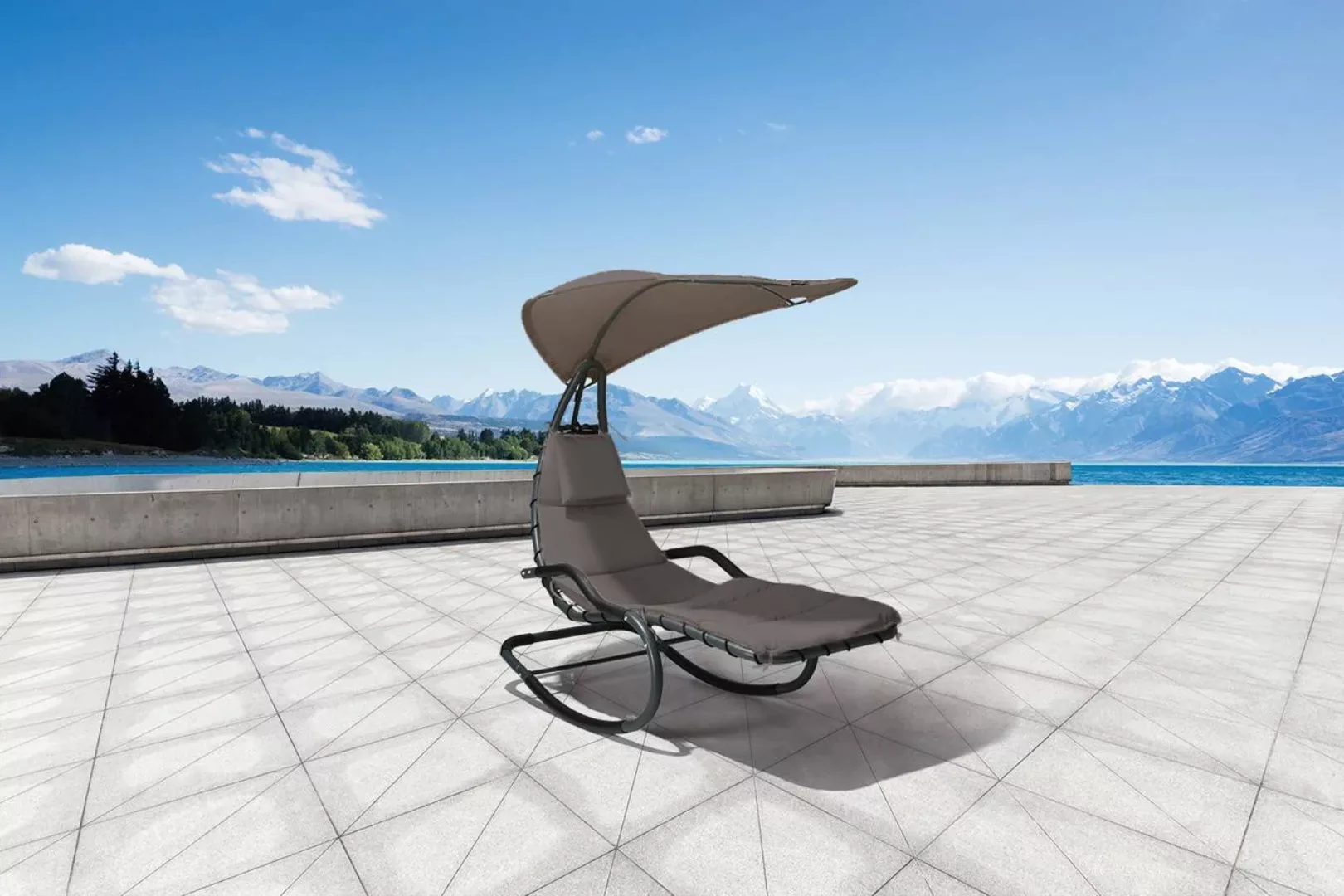 Feel Furniture | Liegestuhl mit Schaukel und Sonnenschirm günstig online kaufen