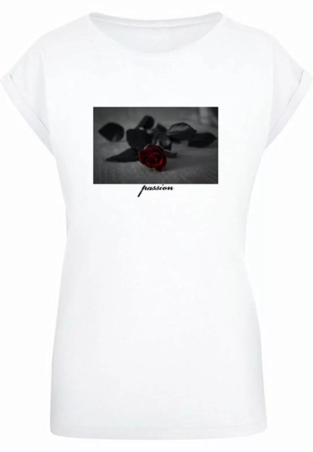 MisterTee T-Shirt MisterTee Damen Ladies Passion Rose Extended Shoulder Tee günstig online kaufen