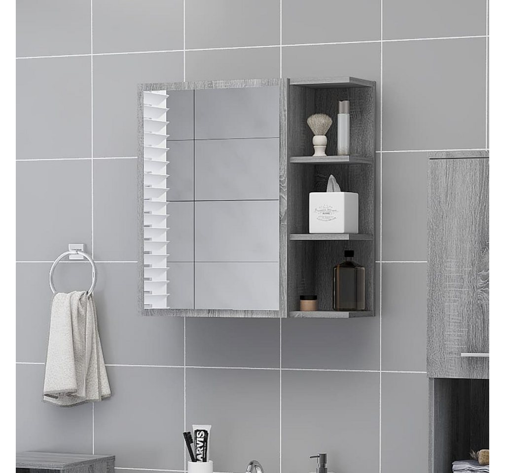 vidaXL Spiegelschrank Bad-Spiegelschrank Grau Sonoma 62,5x20,5x64 cm Spanpl günstig online kaufen