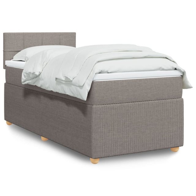 vidaXL Boxspringbett, Boxspringbett mit Matratze Taupe 90x190 cm Stoff günstig online kaufen