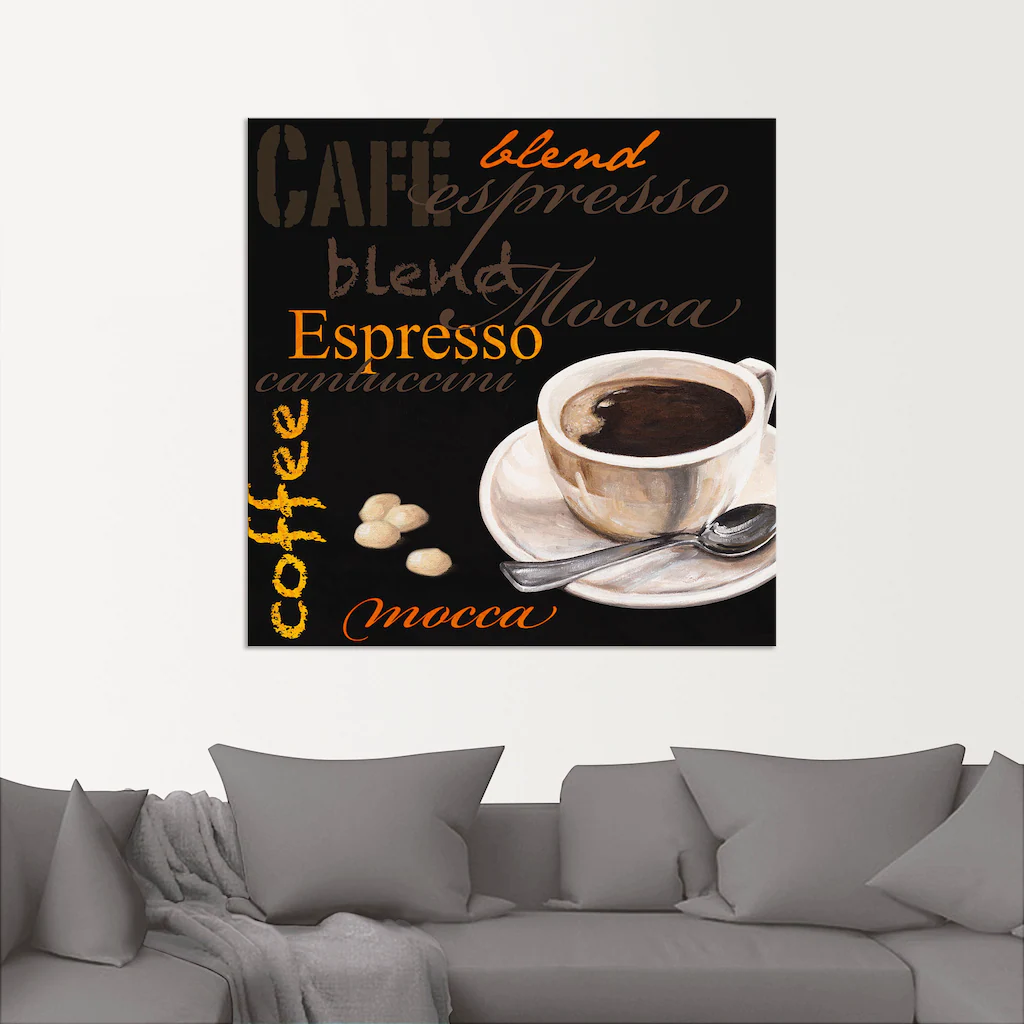 Artland Wandbild "Espresso - Kaffee", Kaffee Bilder, (1 St.), als Alubild, günstig online kaufen