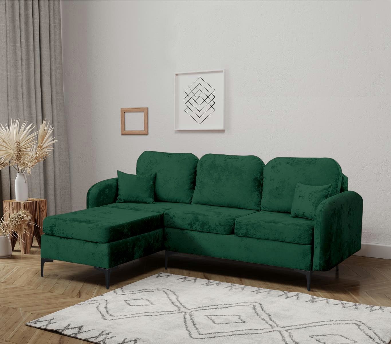 Compleo Ecksofa mit Schlaffunktion BELLA, Hohe Metallfüße, Bequem und moder günstig online kaufen