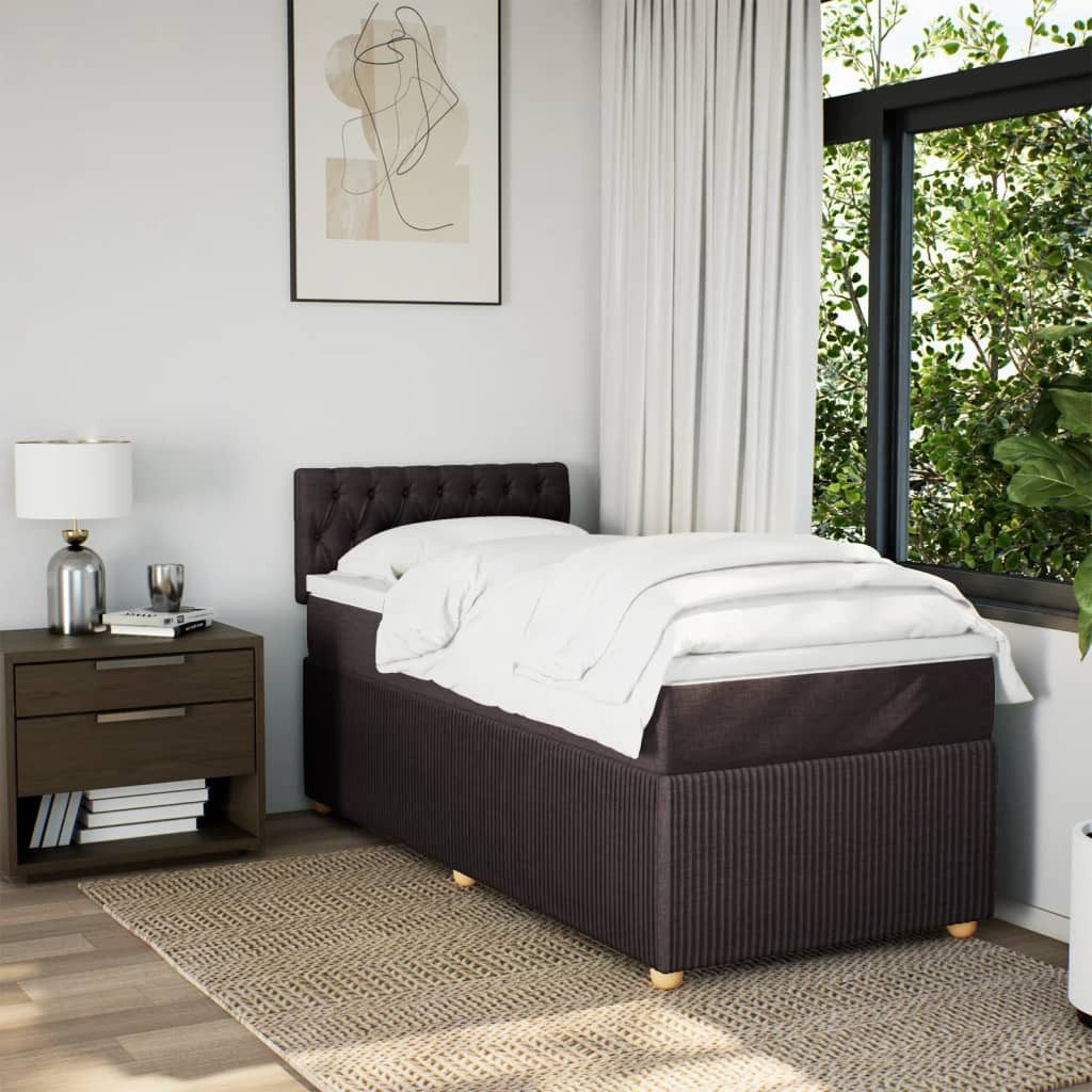 vidaXL Bett Boxspringbett mit Matratze Dunkelbraun günstig online kaufen