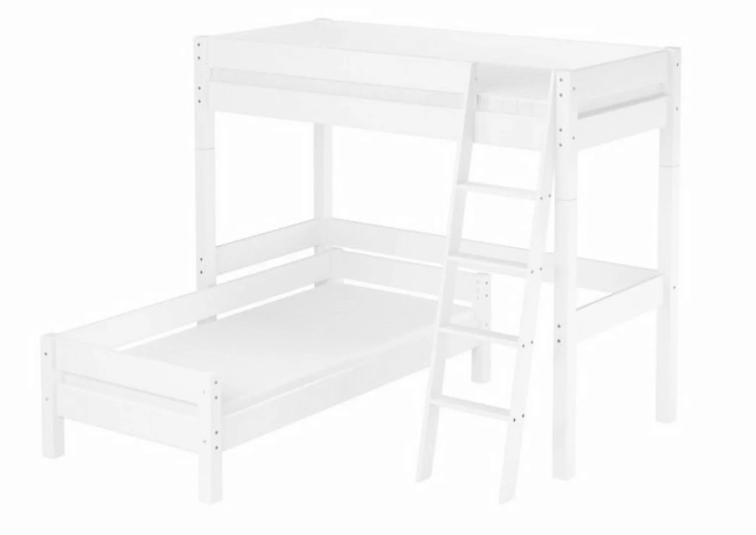 ERST-HOLZ Etagenbett Hochbett für Kinder mit Einzelbett 90x200 Stockbett Ki günstig online kaufen