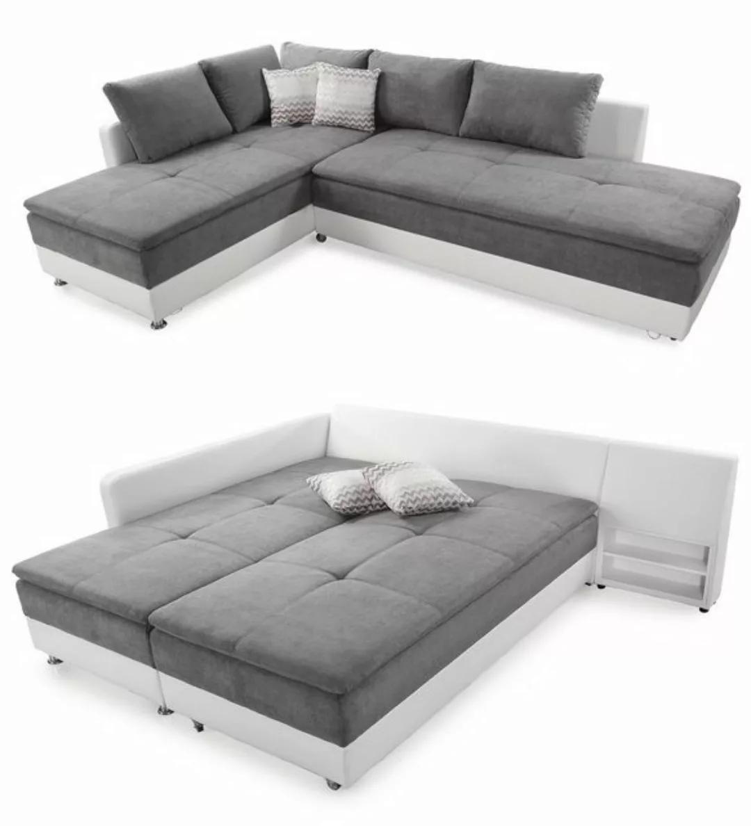 luma-home Ecksofa 15104, Dauerschläfer 306x223 cm, Schwenkteil rechts, Bett günstig online kaufen