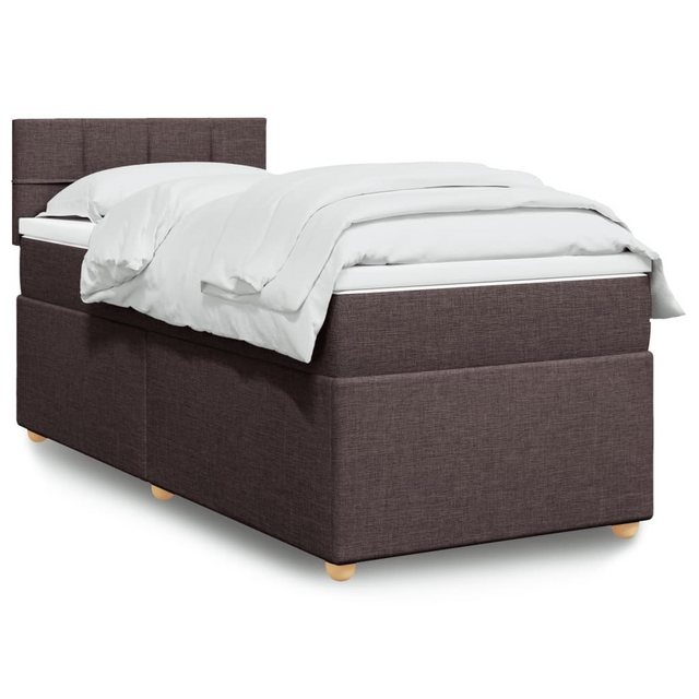 vidaXL Boxspringbett, Boxspringbett mit Matratze Dunkelbraun 100x200 cm Sto günstig online kaufen